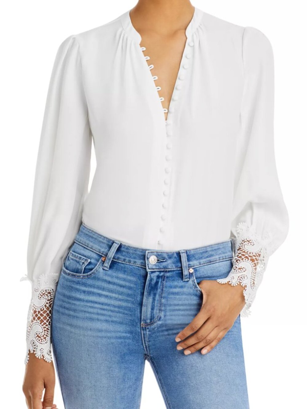 L'AGENCE Ava Lace Cuff Blouse (L)